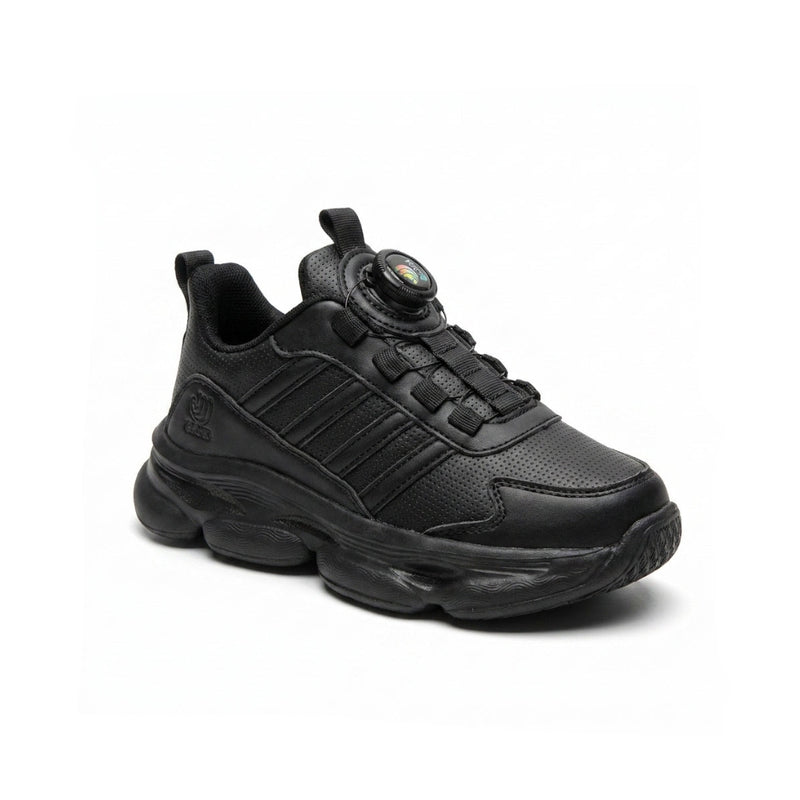Kids Sneakers School with Adjustable Dial Laces Breathable Easy to wear dial closure alternative to laces 7582-1 Black - 1