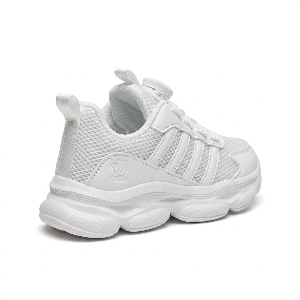 Kids Sneakers School with Adjustable Dial Laces Breathable Easy to wear dial closure alternative to laces 7582 White - 2