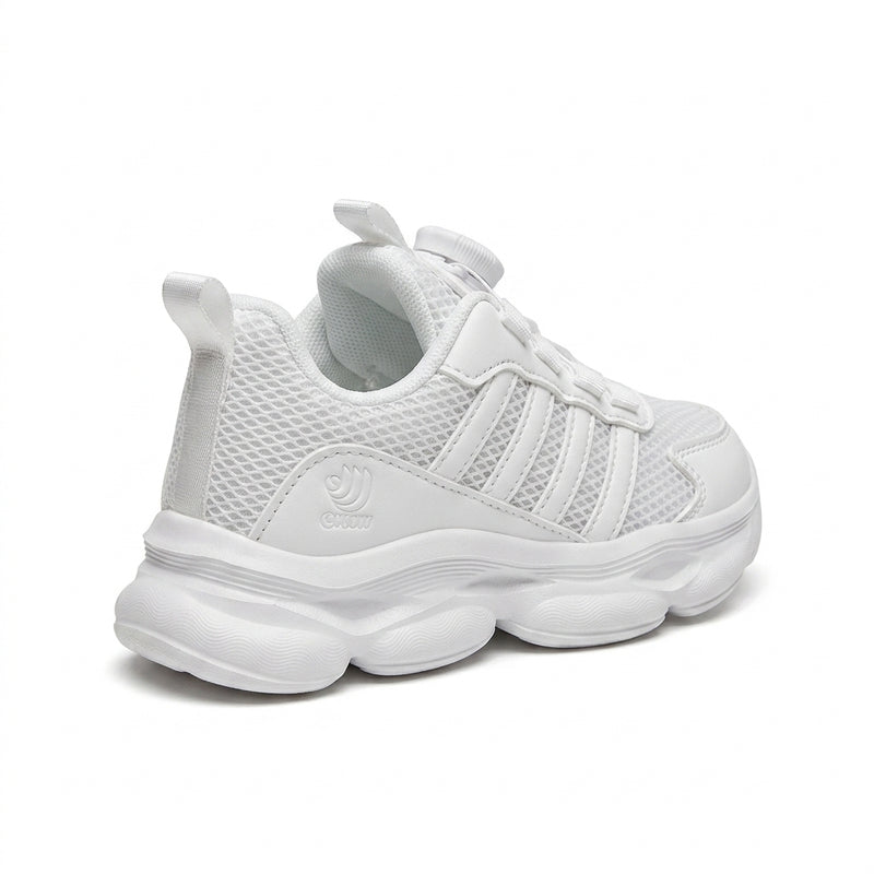 Kids Sneakers School with Adjustable Dial Laces Breathable Easy to wear dial closure alternative to laces 7582 White - 2