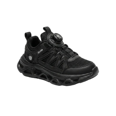 Kids Sneakers School with Adjustable Dial Laces Breathable Easy to wear dial closure alternative to laces 7590 Black