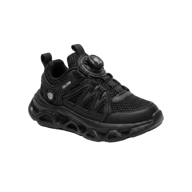 Kids Sneakers School with Adjustable Dial Laces Breathable Easy to wear dial closure alternative to laces 7590 Black - 1