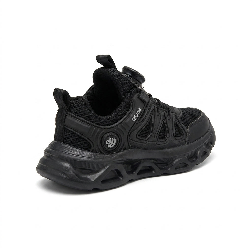 Kids Sneakers School with Adjustable Dial Laces Breathable Easy to wear dial closure alternative to laces 7590 Black - 2
