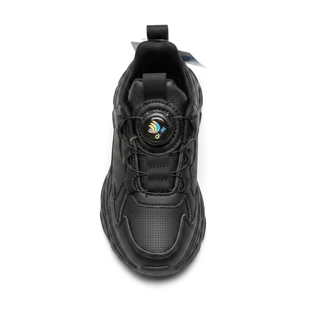 Kids Sneakers School with Adjustable Dial Laces Breathable Easy to wear dial closure alternative to laces 7596-1 Black - 3