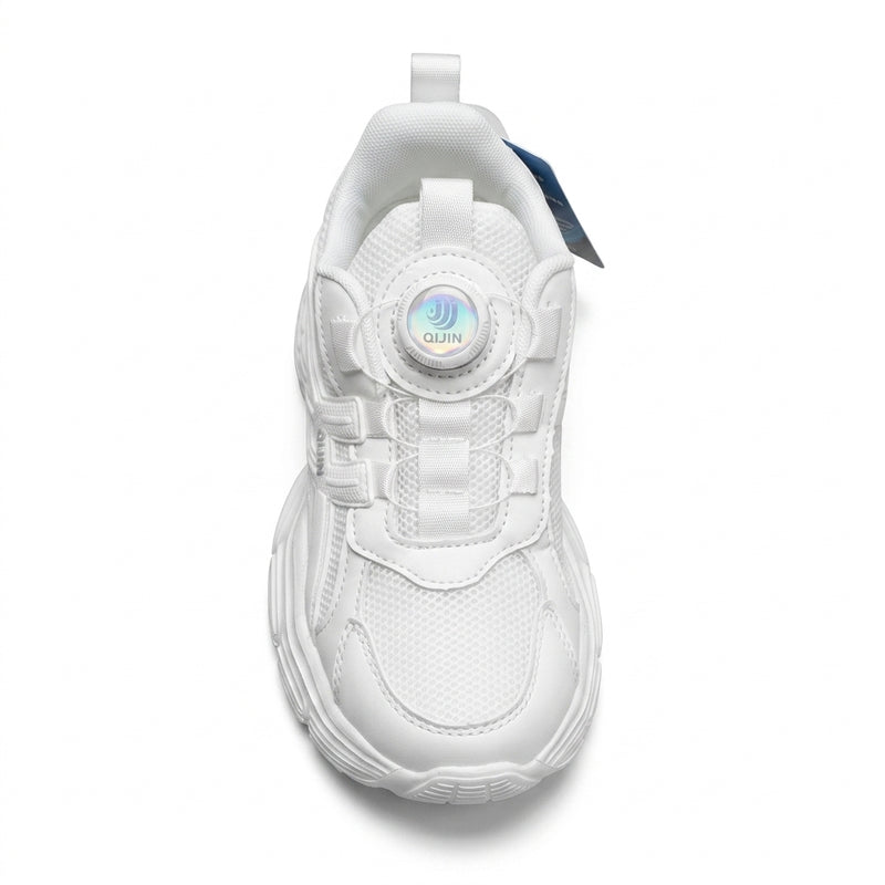 Kids Sneakers School with Adjustable Dial Laces Breathable Easy to wear dial closure alternative to laces 7581 White - 3