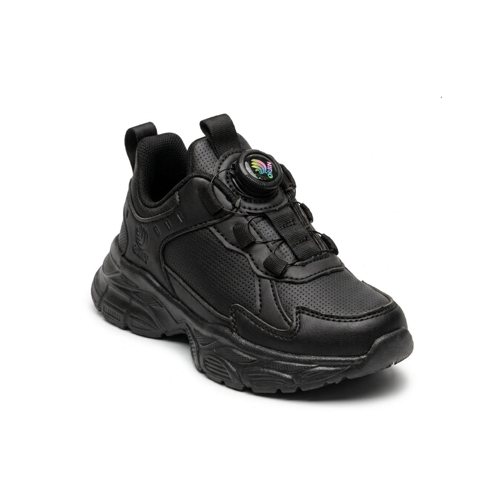 Kids Sneakers School with Adjustable Dial Laces Breathable Easy to wear dial closure alternative to laces 7596-1 Black - 1