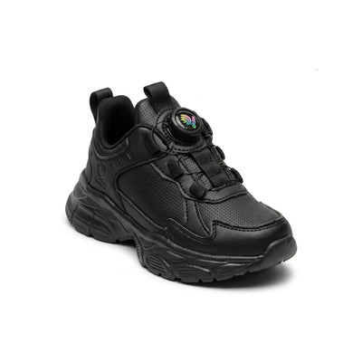 Kids Sneakers School with Adjustable Dial Laces Breathable Easy to wear dial closure alternative to laces 7596-1 Black