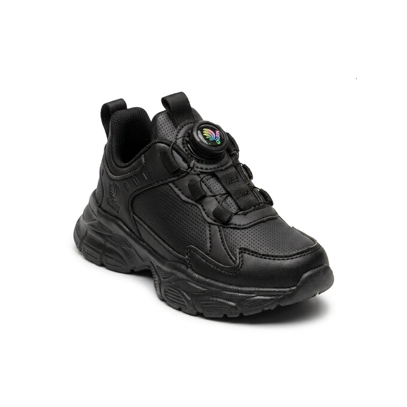 Kids Sneakers School with Adjustable Dial Laces Breathable Easy to wear dial closure alternative to laces 7596-1 Black - 1