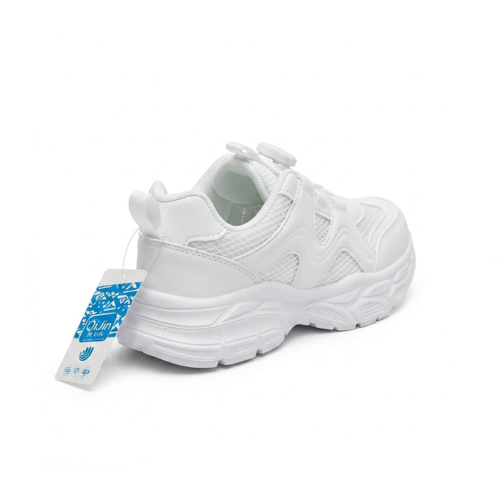 Kids Sneakers School with Adjustable Dial Laces Breathable Easy to wear dial closure alternative to laces 7599 White - 2