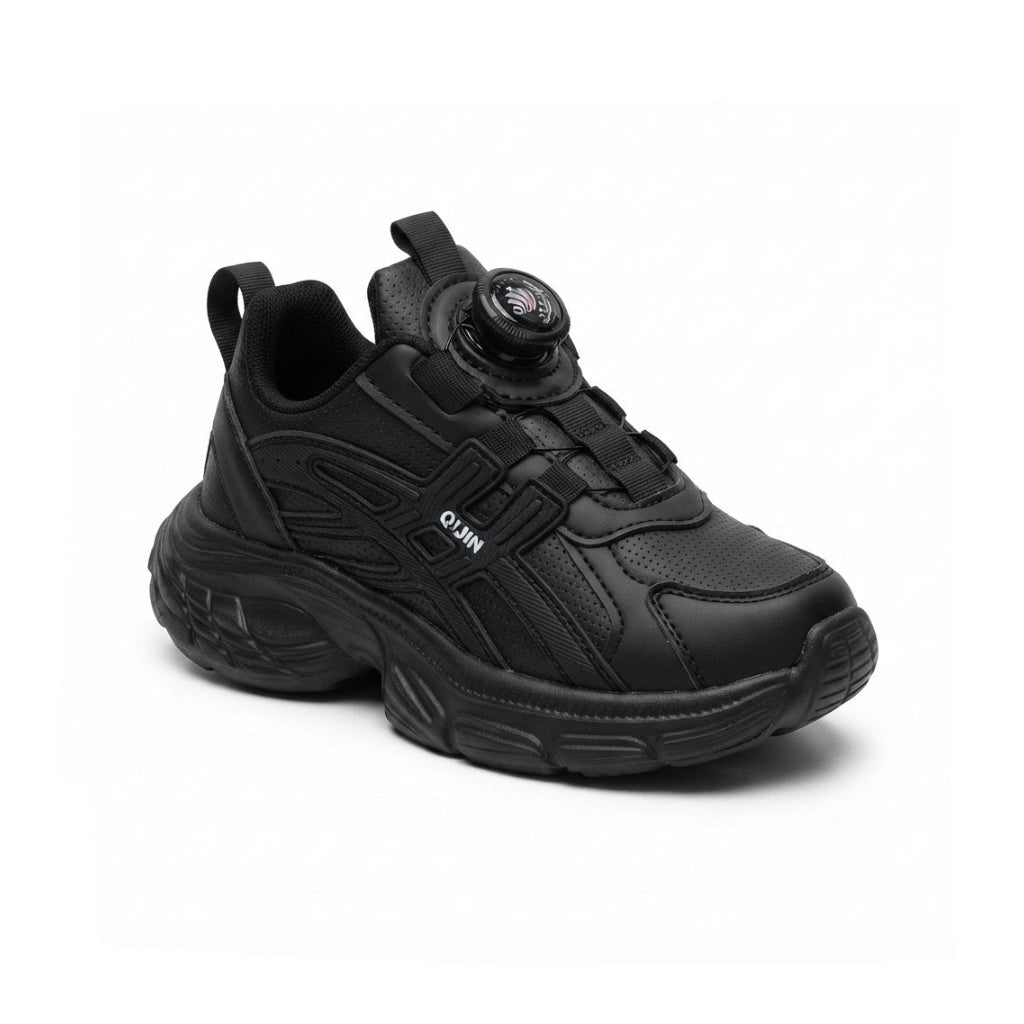 Kids Sneakers School with Adjustable Dial Laces Breathable Easy to wear dial closure alternative to laces 7581-1 Black - 1
