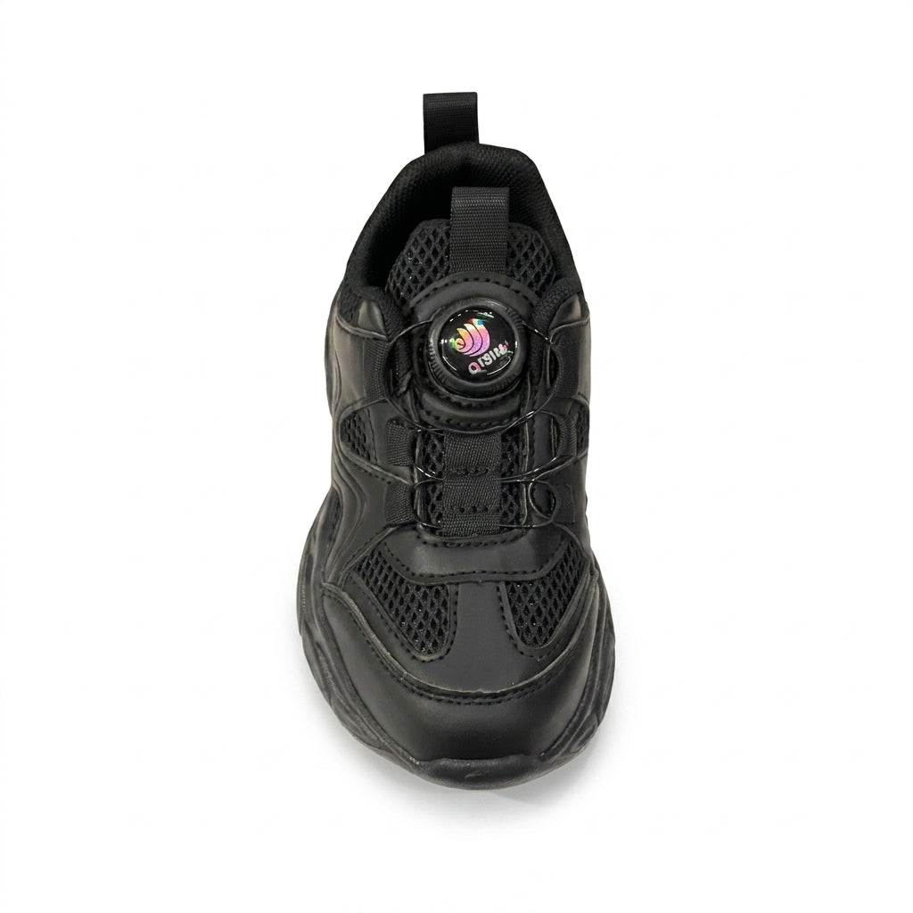 Kids Sneakers School with Adjustable Dial Laces Breathable Easy to wear dial closure alternative to laces 7599 Black - 3