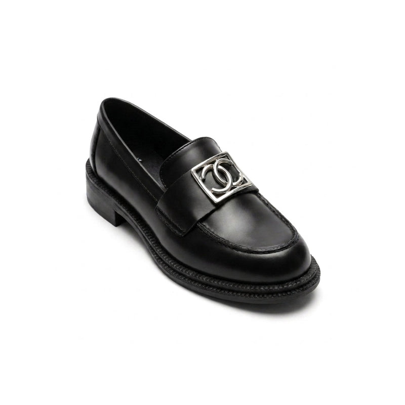 Chanel CC Interlocking Logo Size Leather Chunky Loafers Chan Woman 9808-1 - 5