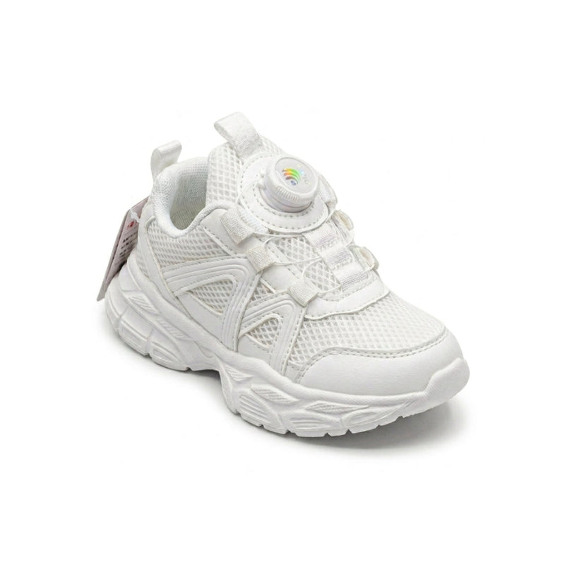 Kids Sneakers School with Adjustable Dial Laces Breathable Easy to wear dial closure alternative to laces 7597 White - 1
