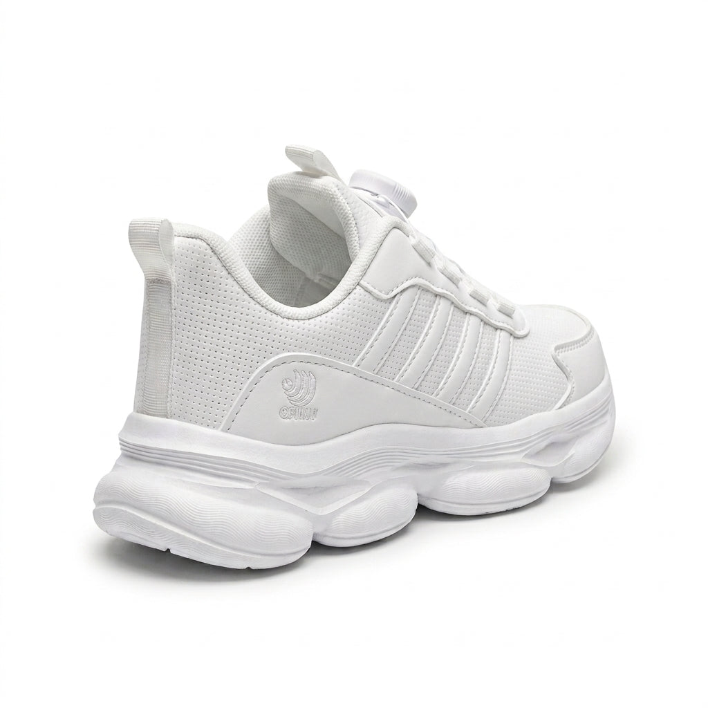 Kids Sneakers School with Adjustable Dial Laces Breathable Easy to wear dial closure alternative to laces 7582-1 White - 2