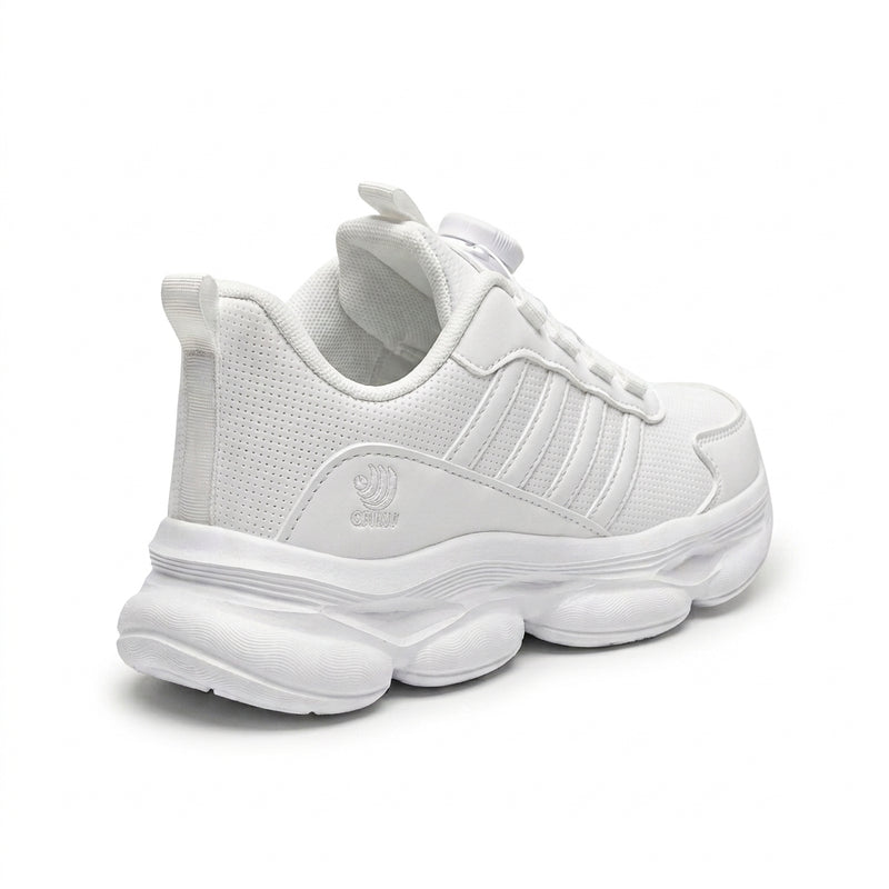 Kids Sneakers School with Adjustable Dial Laces Breathable Easy to wear dial closure alternative to laces 7582-1 White - 2