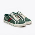 Gucci Woman sneaker Green featuring the signature GG monogram canvas and red-and-green web Gi2845. - 4