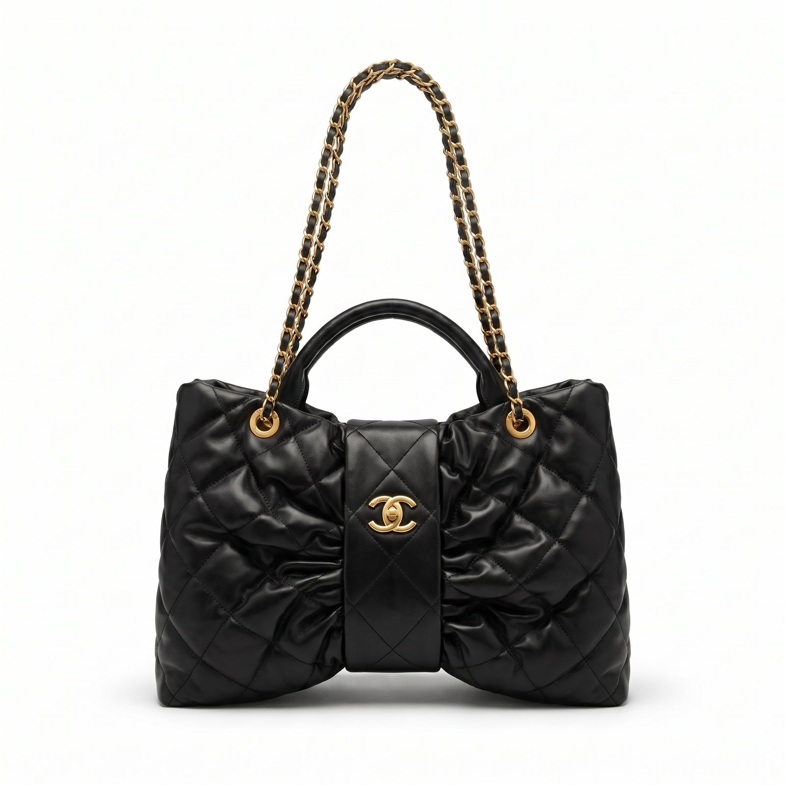 Chanel Lambskin Quilted Mini Bow Bag Woman 99888 Black - 2