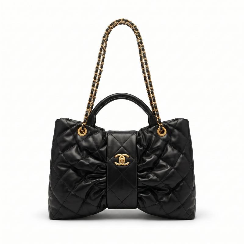 Chanel Lambskin Quilted Mini Bow Bag Woman 99888 Black - 2