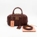 Miu Miu Arcadie Matelassé Nappa Leather Bag For Woman 5BB142 Burgundy - 2