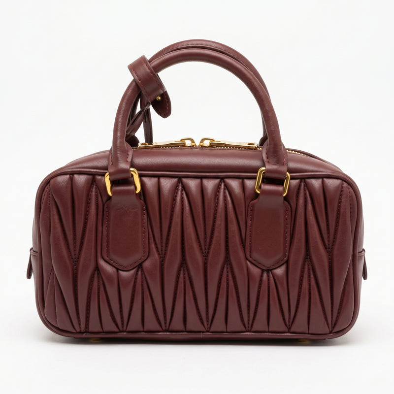Miu Miu Arcadie Matelassé Nappa Leather Bag For Woman 5BB142 Burgundy - 5