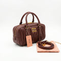 Miu Miu Arcadie Matelassé Nappa Leather Bag For Woman 5BB142 Burgundy - 3