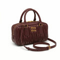 Miu Miu Arcadie Matelassé Nappa Leather Bag For Woman 5BB142 Burgundy - 4