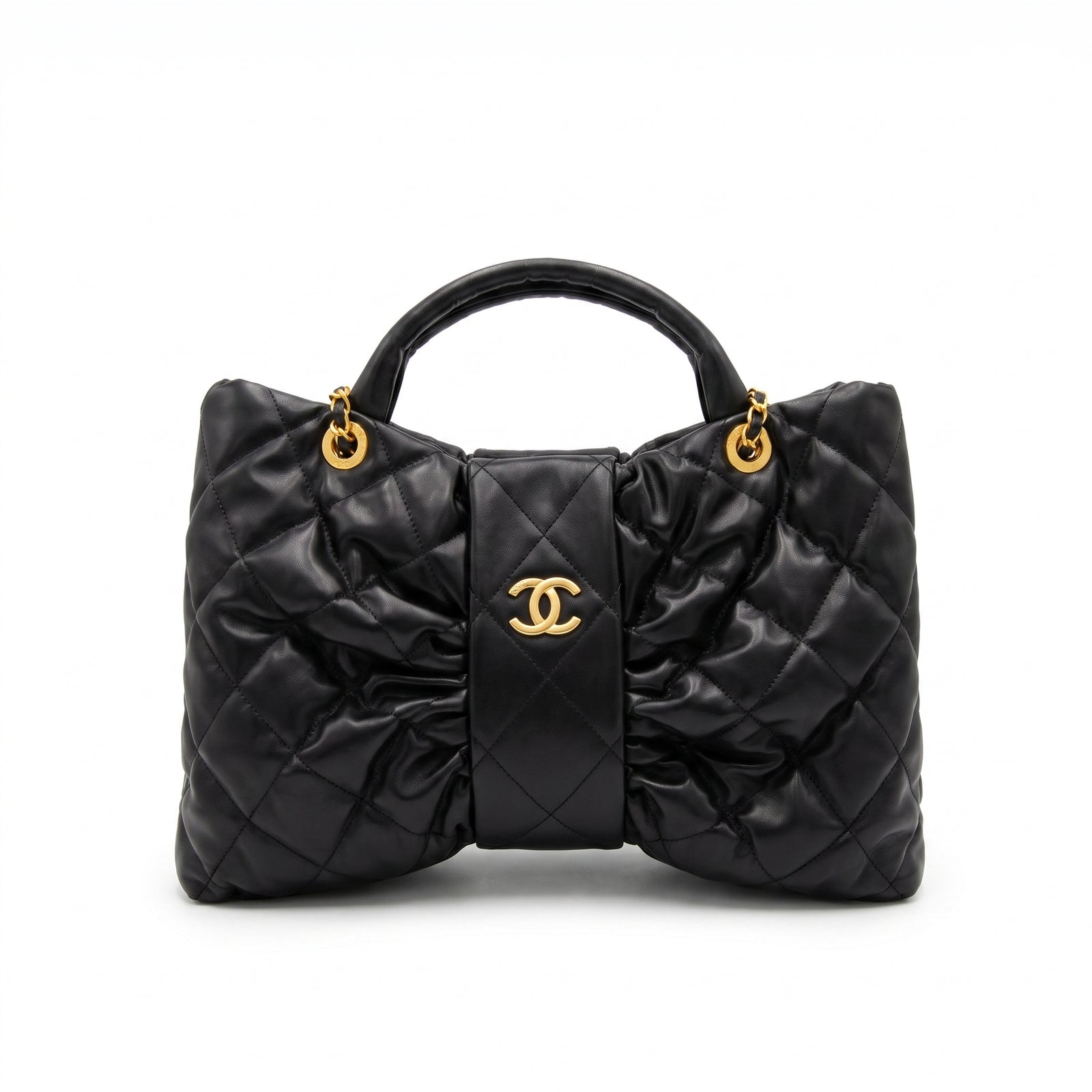Chanel Lambskin Quilted Mini Bow Bag Woman 99888 Black - 1