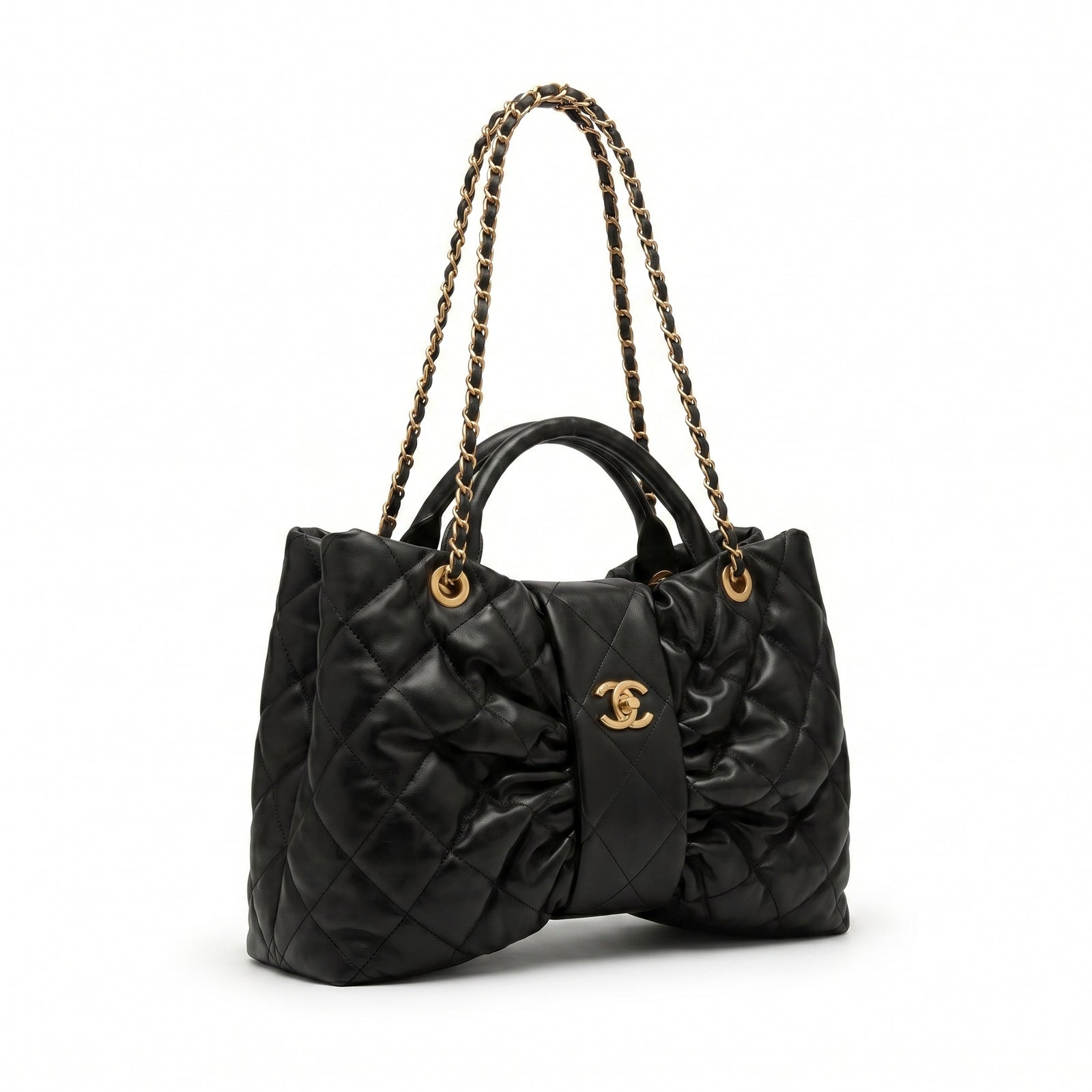 Chanel Lambskin Quilted Mini Bow Bag Woman 99888 Black - 4