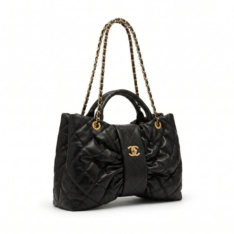 Chanel Lambskin Quilted Mini Bow Bag Woman 99888 Black - 4
