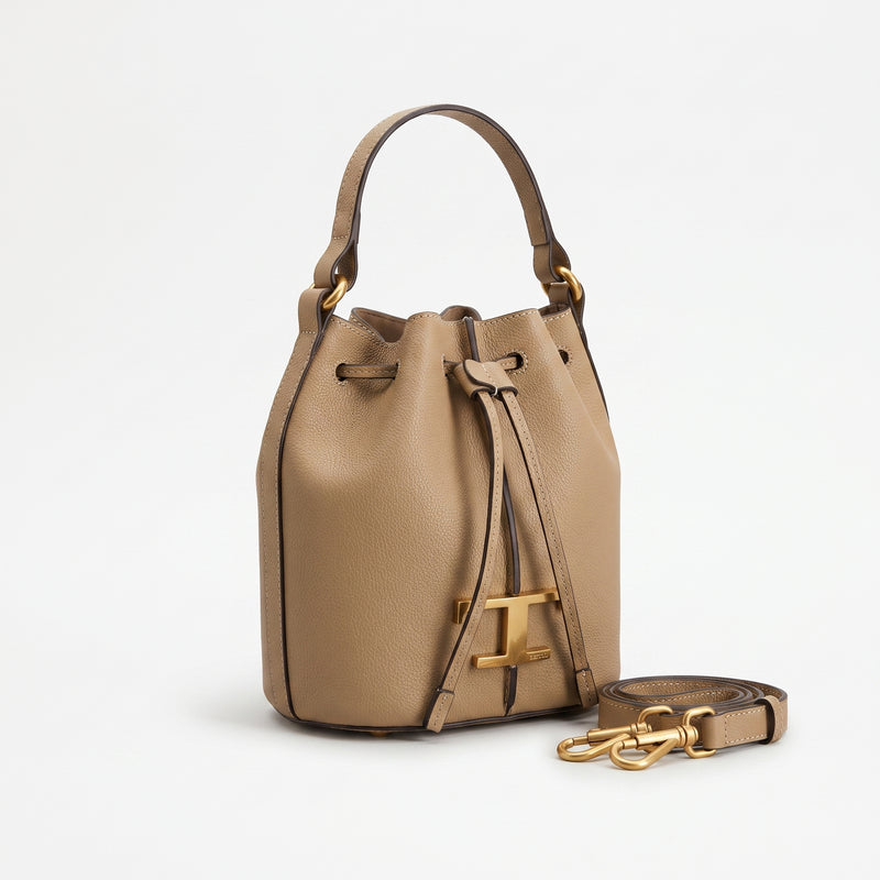 Tod's Bucket Bag with Charm – Dimensions: 20 cm (length) x 20 cm (width) Woman 8817 Beige - 2