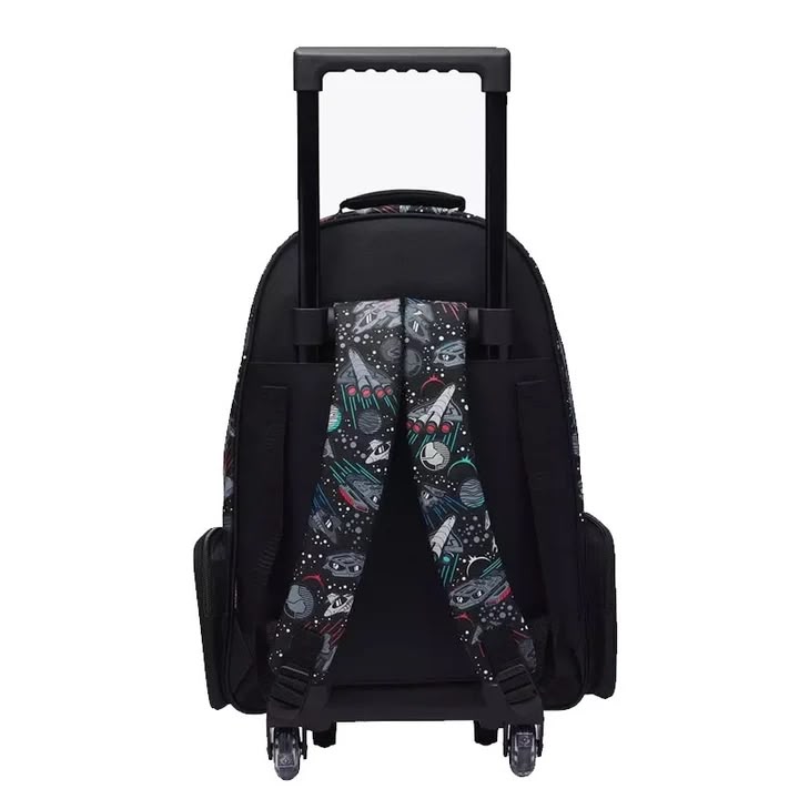 Smiggle Bags Space Man Trolley Backpack with Lunch Bag School Kids 2981 Black - 4