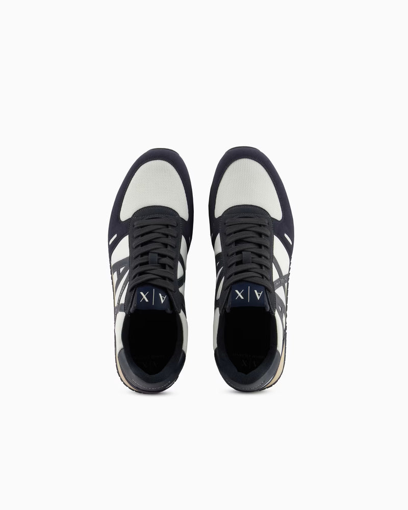 Armani Exchange Original in eco-suede mesh and nylon Sneakers Man XYX017 Black - 4