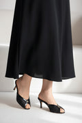 Chanel Crystal Embellished Open Toe Heels With Rhinestones And Clear 898-5 Black - 5