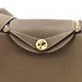 Hermès Etoupe Clemence Mini Bag Lindy 20 Gold Hardware Length 13 cm - Width 19 cm Mirror Woman H278 Khaki - 6