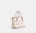 Coach Mollie Tote Bag 25 With Floral Print Tote Woman C139 White - 2