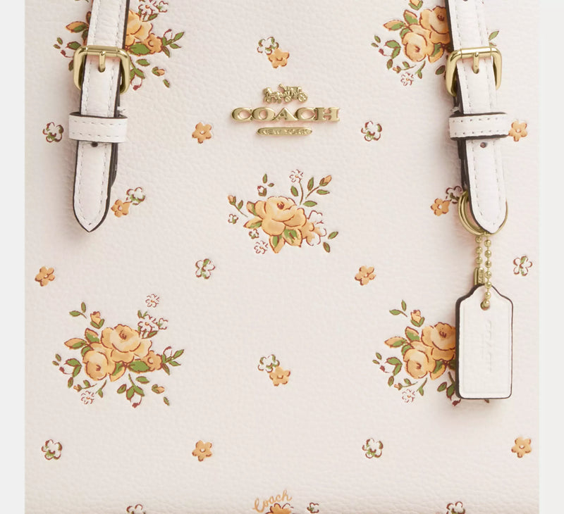 Coach Mollie Tote Bag 25 With Floral Print Tote Woman C139 White - 3
