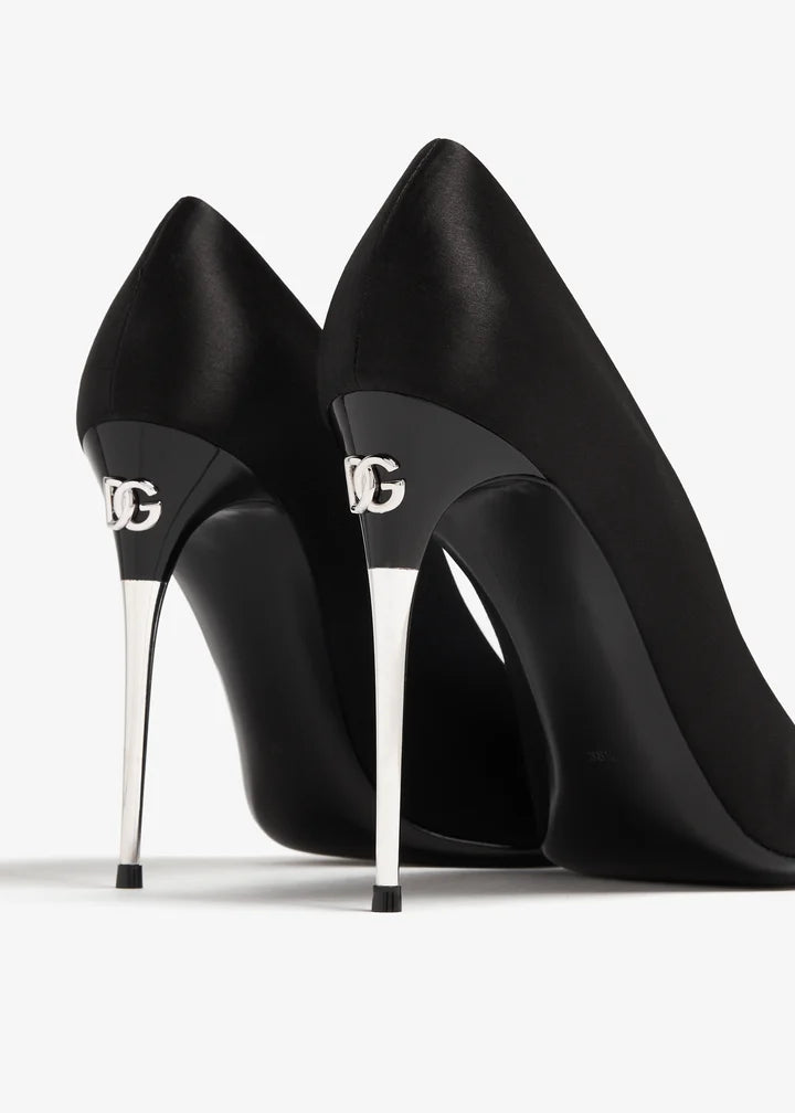 Dolce & Gabbana Pointed Leather Pumps Heels Woman DG-210 Black - 5