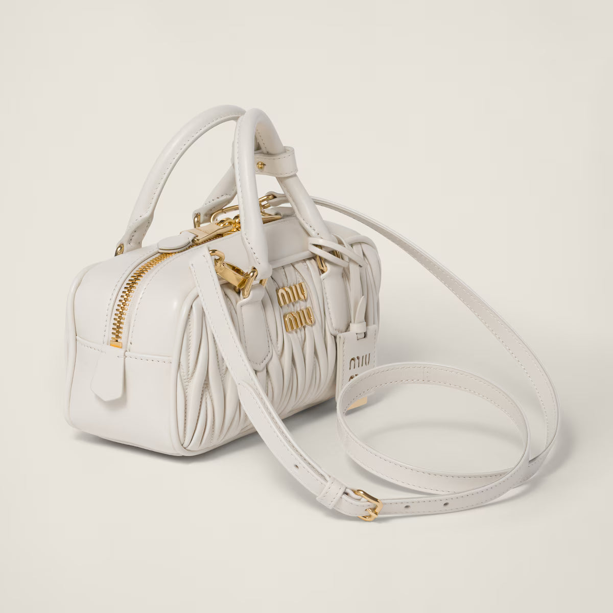 Miu Miu Arcadie Matelassé Nappa Leather Bag For Woman 5BB142 White - 3