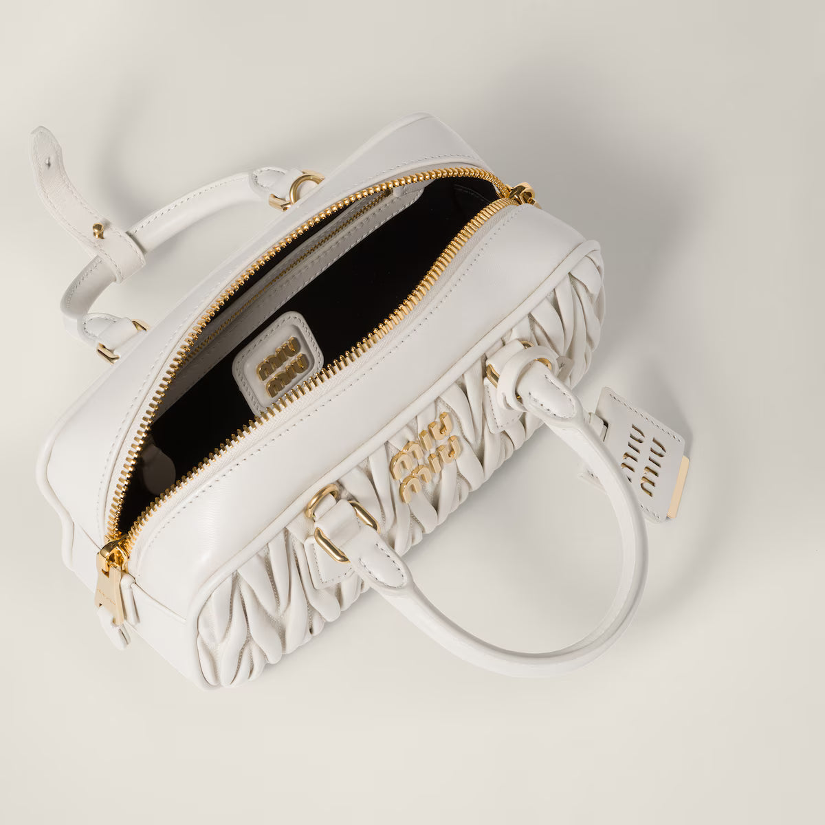 Miu Miu Arcadie Matelassé Nappa Leather Bag For Woman 5BB142 White - 4