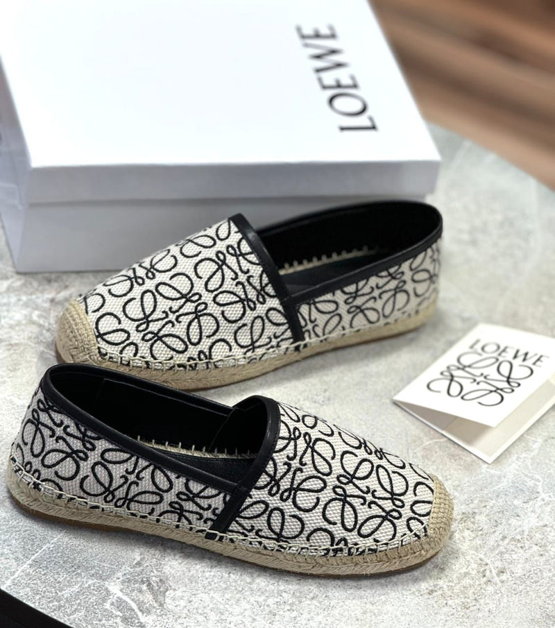 Loewe Owen Logo Jacquard Espadrille Woman 29762 Black - 5
