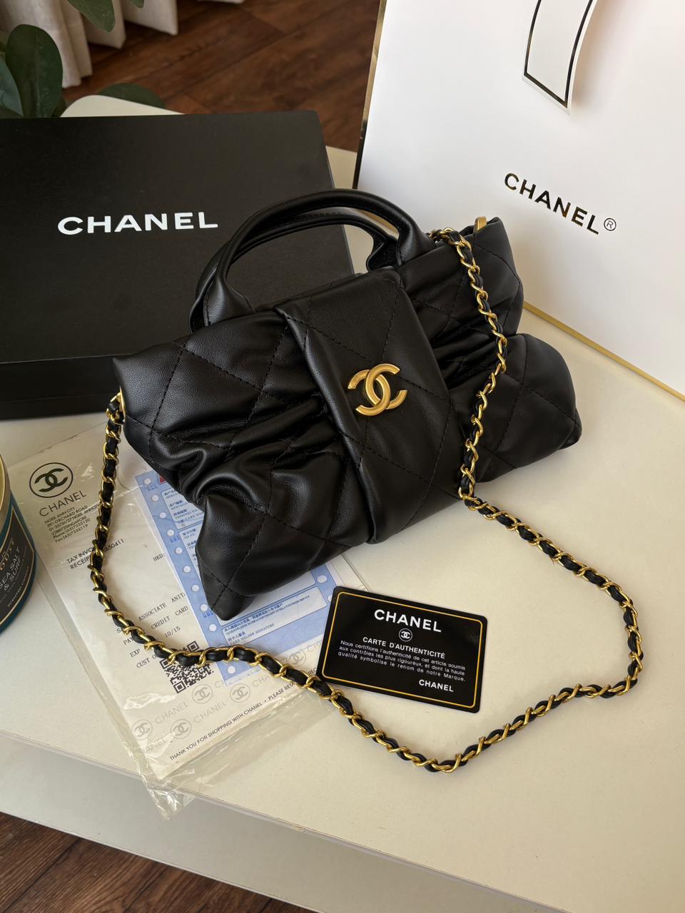 Chanel Lambskin Quilted Mini Bow Bag Woman 99888 Black - 2