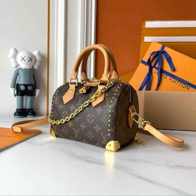 Louis Vuitton Pre-Owned Speedy Trunk Bag Woman Monogram Bold 13146 Brown/Beige