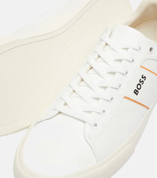 HUGO BOSS Original Aiden TENN LTB Trainers Sneakers Men 50522833 White&Orange