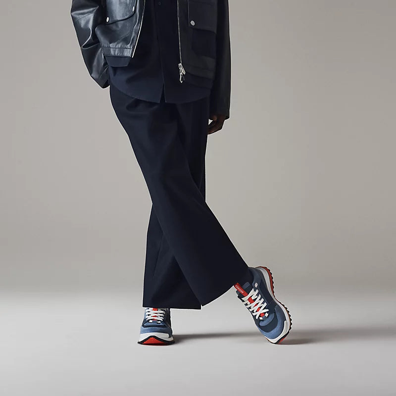 HERMES Leather Top Houses Champion the Aesthetic Sneakers Man LA009 Navy - 5