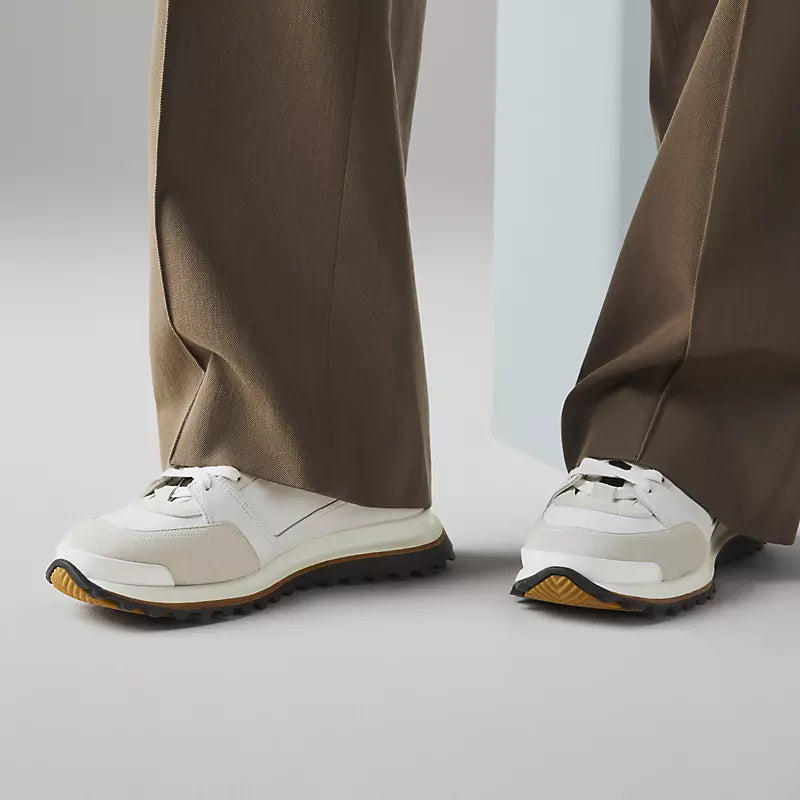 HERMES Leather Top Houses Champion the Aesthetic Sneakers Man LA009 White - 4