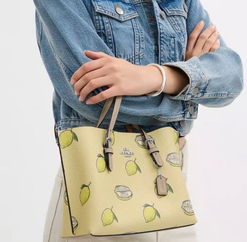 Coach Mollie Tote Bag 25 With Lemon Print Tote Woman C139 Yellow - 2