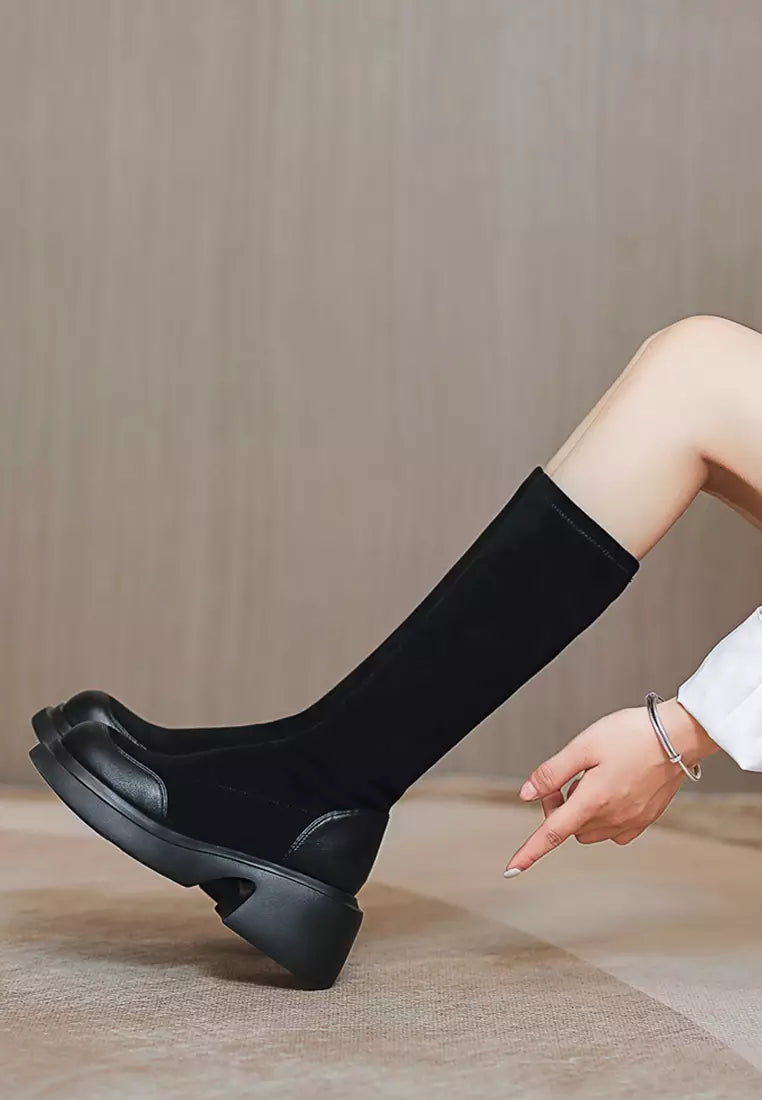 Buy Twenty Eight Shoes High Quality Boots Platform Suede Stitched Skinny 8120 Black - 4