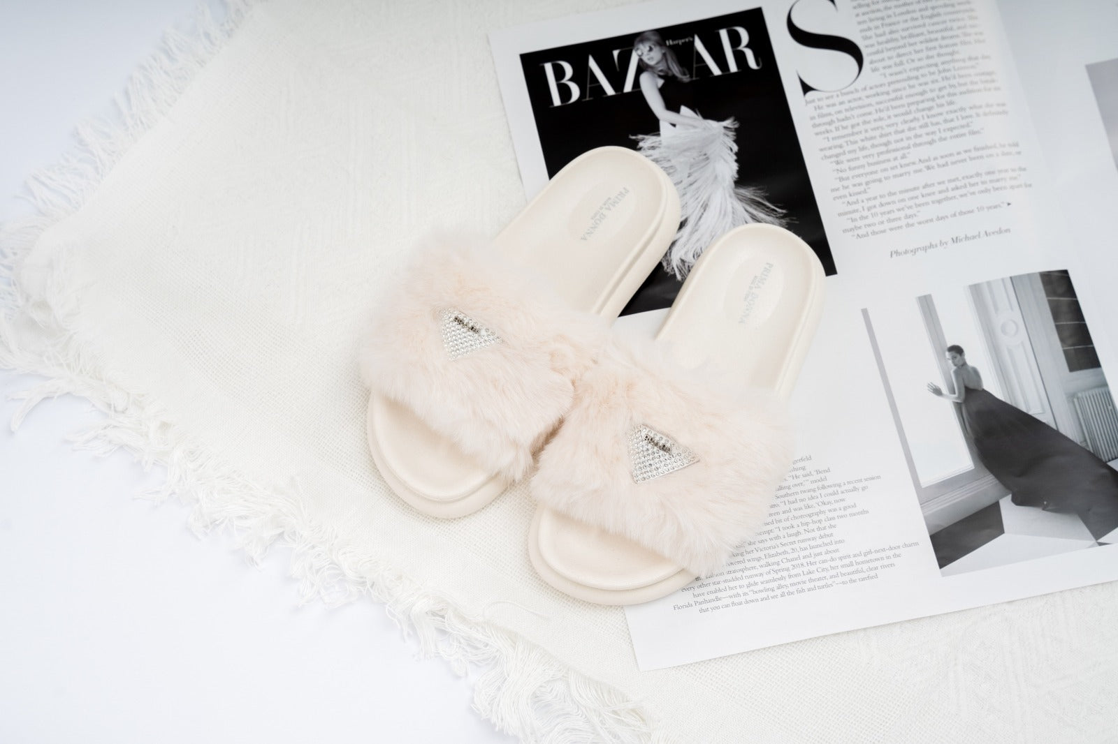 Fur slide slipper Woman FUR3 White - 2