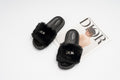 Fur slide slipper Woman FUR4 Black - 3