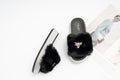 Fur slide slipper Woman FUR7 Black - 3