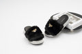 Fur slide slipper Woman FUR7 Black - 1